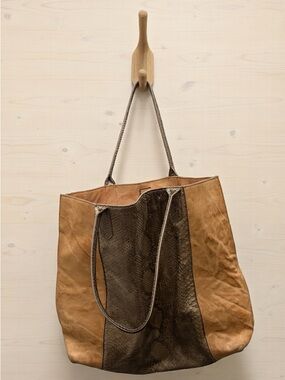 B-May | leather and croc embossed hobo bag - honey brown